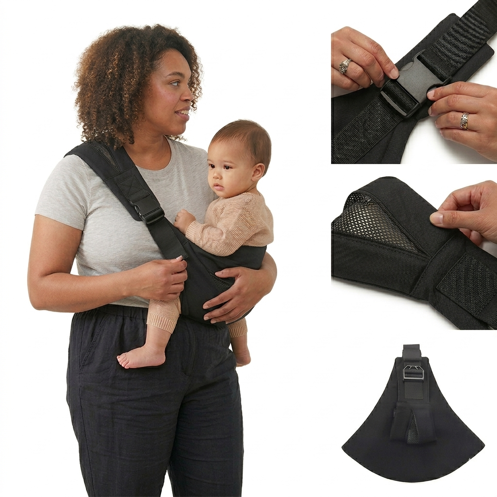 Porte bébé Bandoulière - Noir